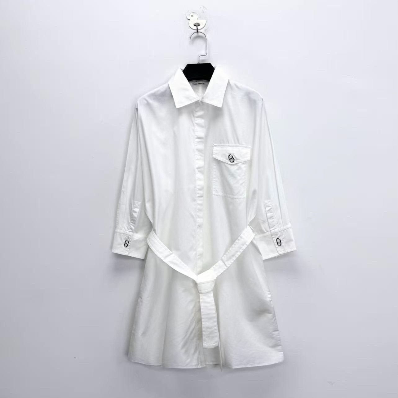 Hermes Hermes SS23 White Pig Nose Shirt Dress Size XXS / US 00 / IT 34 - 1 Thumbnail