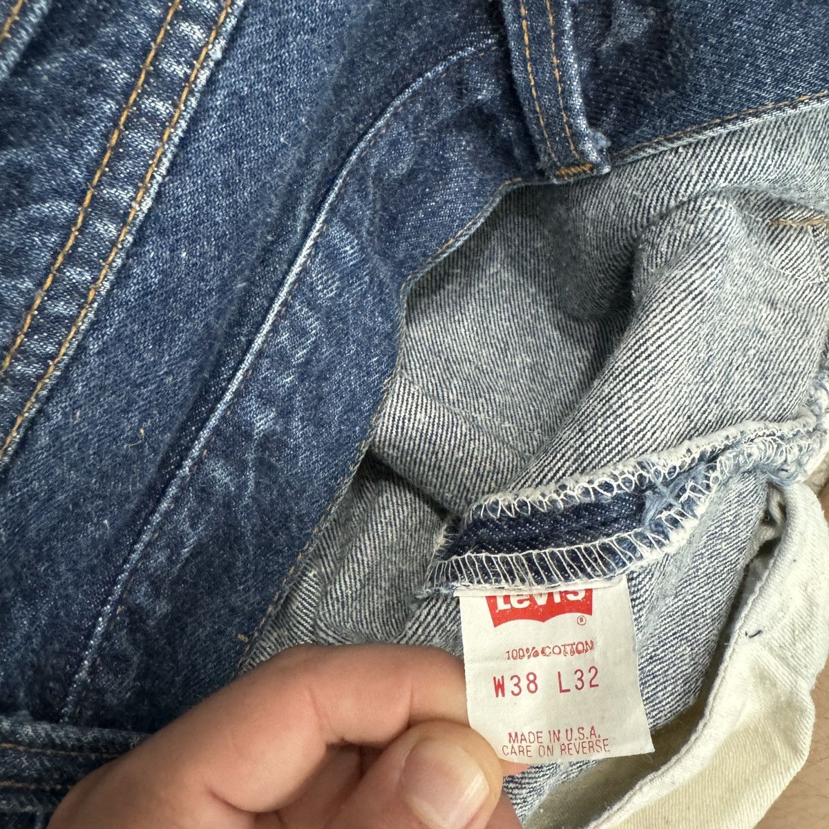 Japanese Brand × Levi's × Vintage Vintage 80s Levi’s 501 button fly made in USA dark wash Size US 36 / EU 52 - 4 Thumbnail