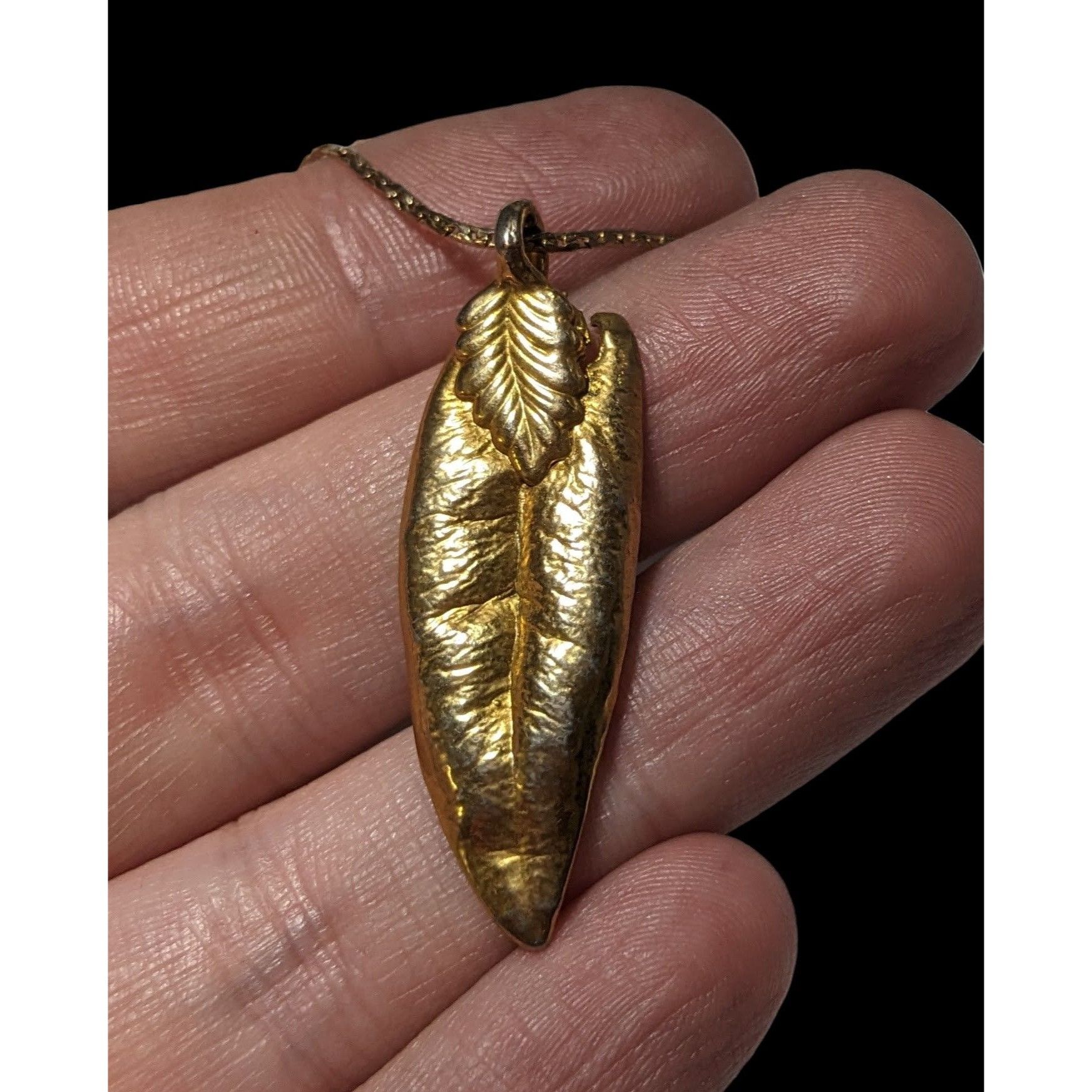 Other Vintage Gold Electroplated Natural Leaf Necklace Size ONE SIZE - 4 Thumbnail