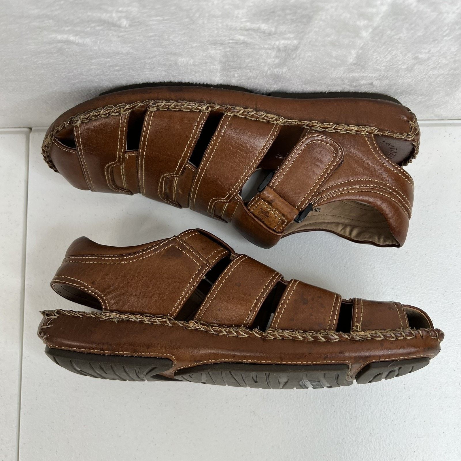 GBX GBX Size 9M Fisherman Sandals Brown Leather Casual Comfort Size US 9 / EU 42 - 3 Thumbnail
