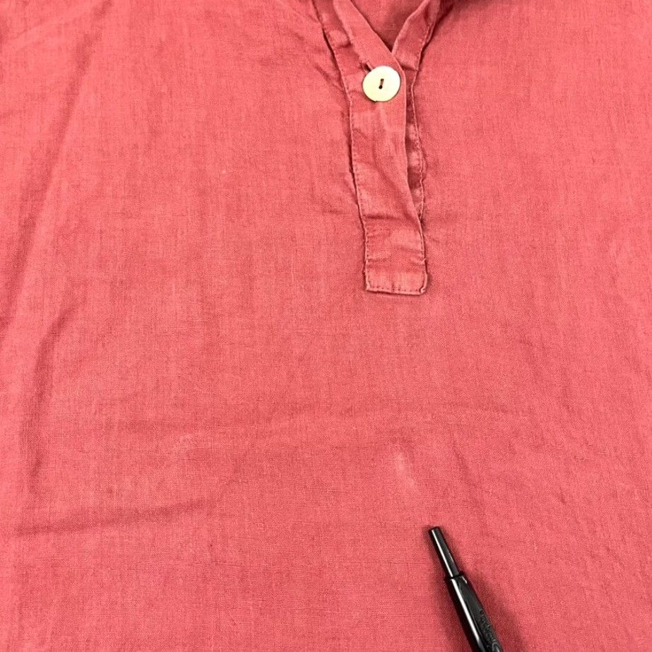 Vintage VINTAGE La Fixsun Linen Blouse Top Womens XL Casual 3/4 Sleeve Red 90s Outdoor Everyday Size XL / US 12-14 / IT 48-50 - 6 Thumbnail