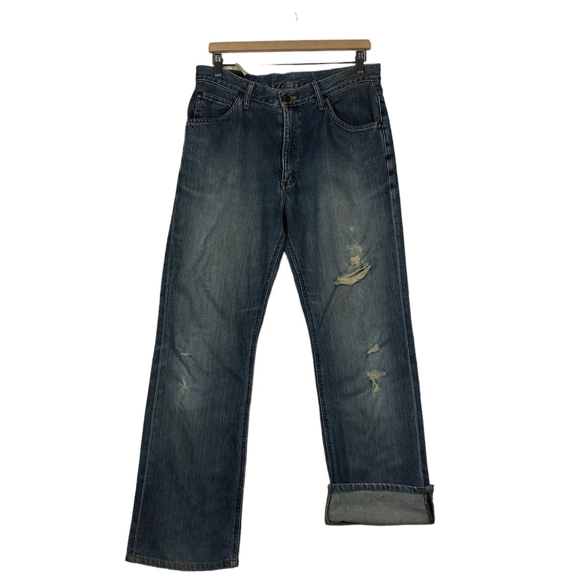 Japanese Brand 🔥Vintage Lee Rider Denim Jeans Union Made Size US 32 / EU 48 - 13 Thumbnail