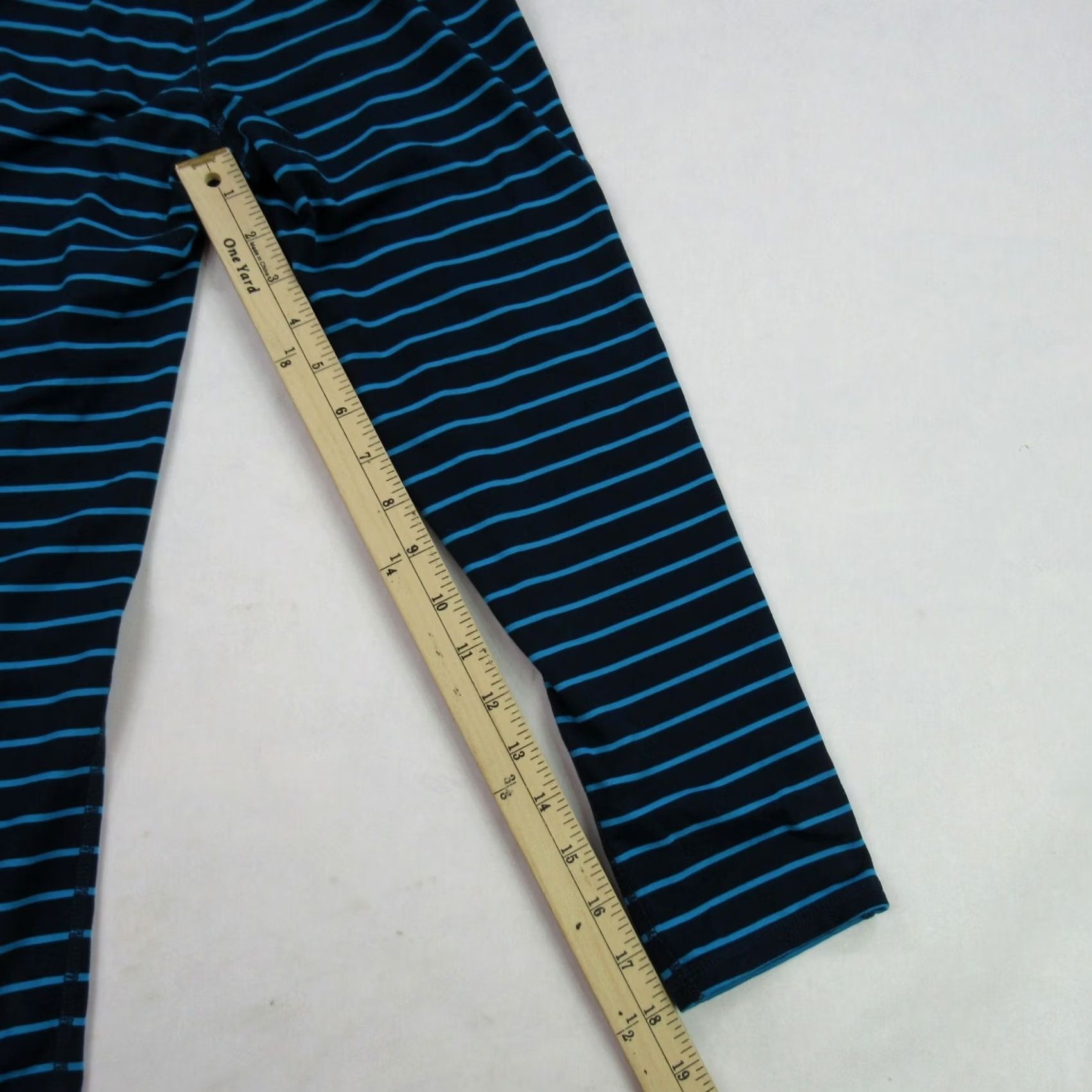 Athleta Athleta Ankle Womens XS Leggings Blue Stripes Yoga Workout Waist Inseam Size 26" / US 2 / IT 38 - 6 Thumbnail