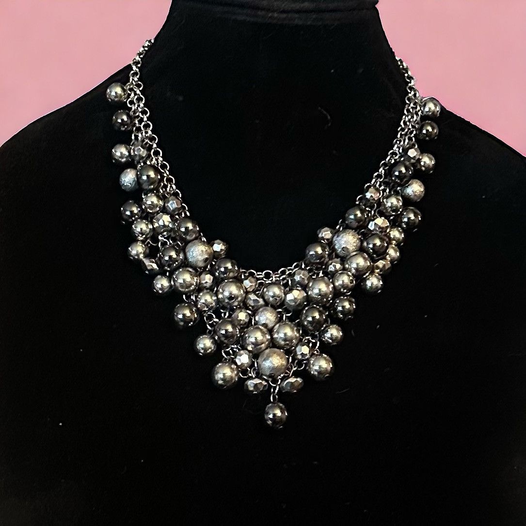 Other NY Collection silver tone cluster bead bib necklace Size ONE SIZE - 1 Thumbnail