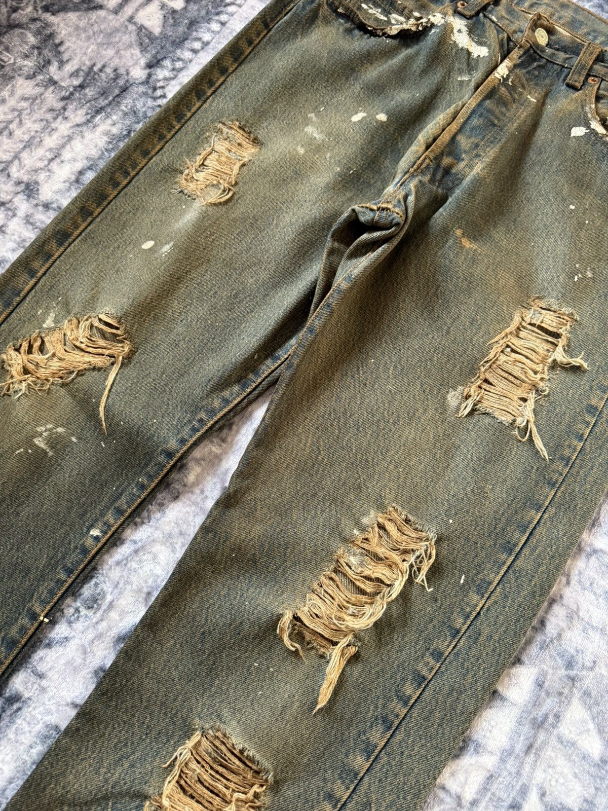 Levi's 80s Vintage Levis 501 Distressed Mud Wash Jeans Size US 30 / EU 46 - 5 Thumbnail