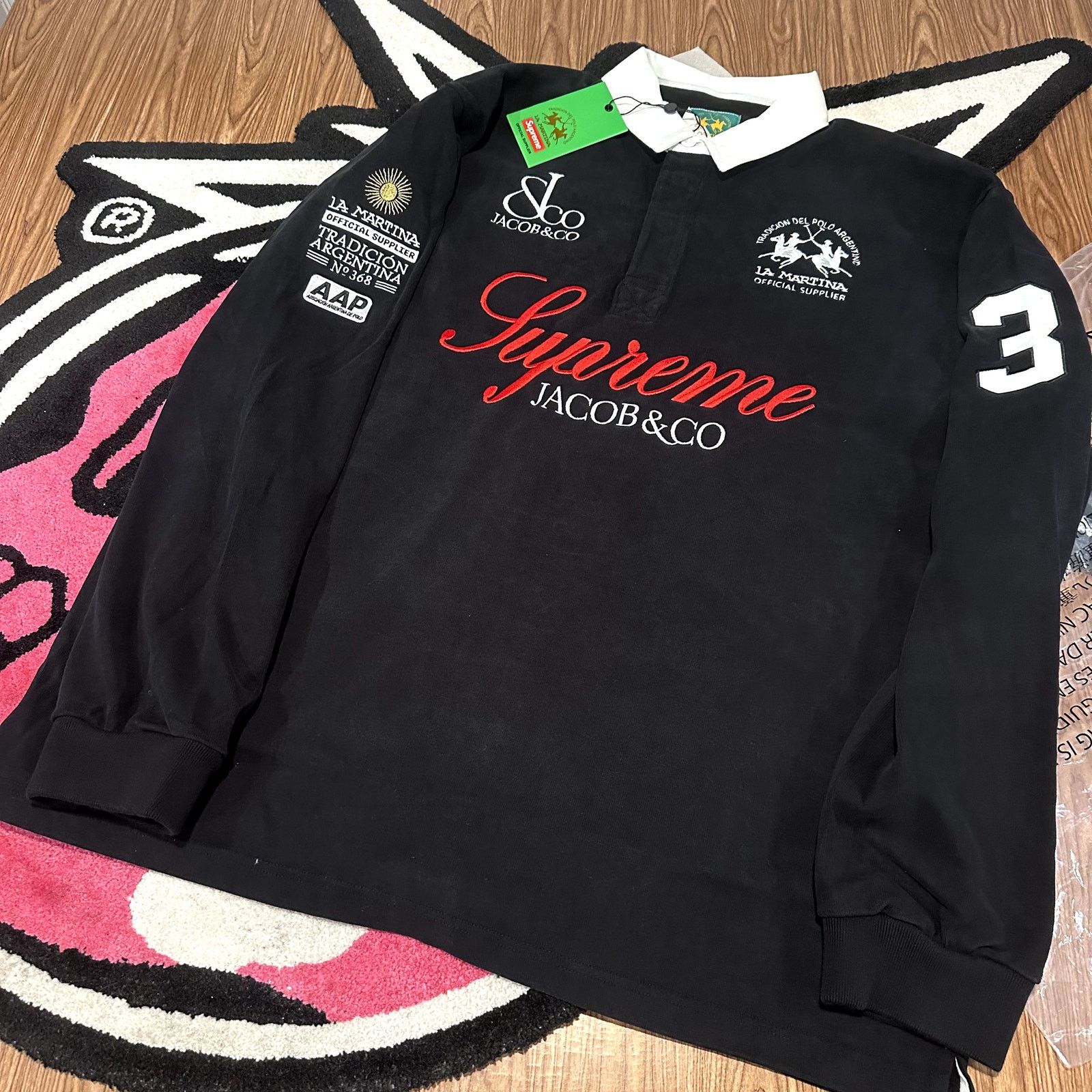 Supreme Supreme S/S Rugby 'Black' | Grailed