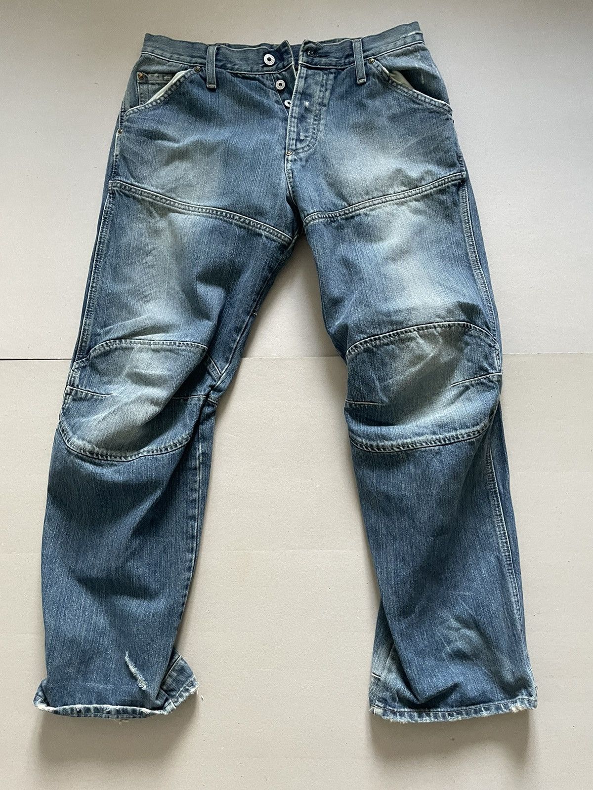 G-Star × Vintage Vintage G Star Raw Biker Knee Jeans g star denim pants Size US 32 / EU 48 - 2 Thumbnail