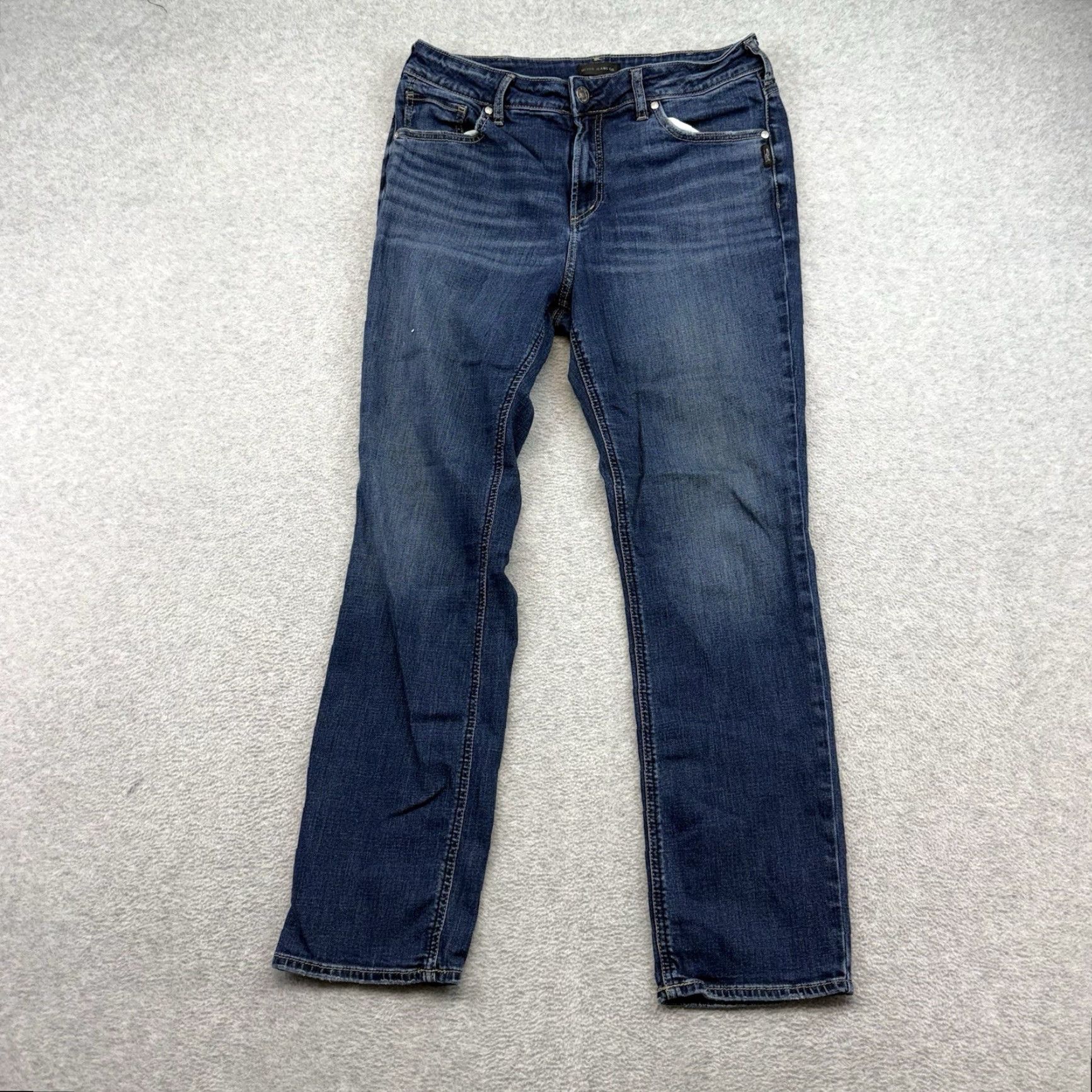 Denime Avery Silver Jeans Slim Boot Mens Denim Jeans 34x31 Dark Wash Cotton Pant Regular Size 34 Inseam 31 5-Pocket Denim Size US 34 / EU 50 - 3 Thumbnail