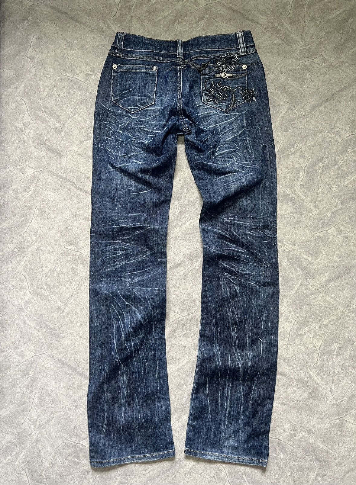 ROBERTO CAVALLI ジーンズ　デニム Jeans With Rhinestoned Zebra Pattern in Blue for Women