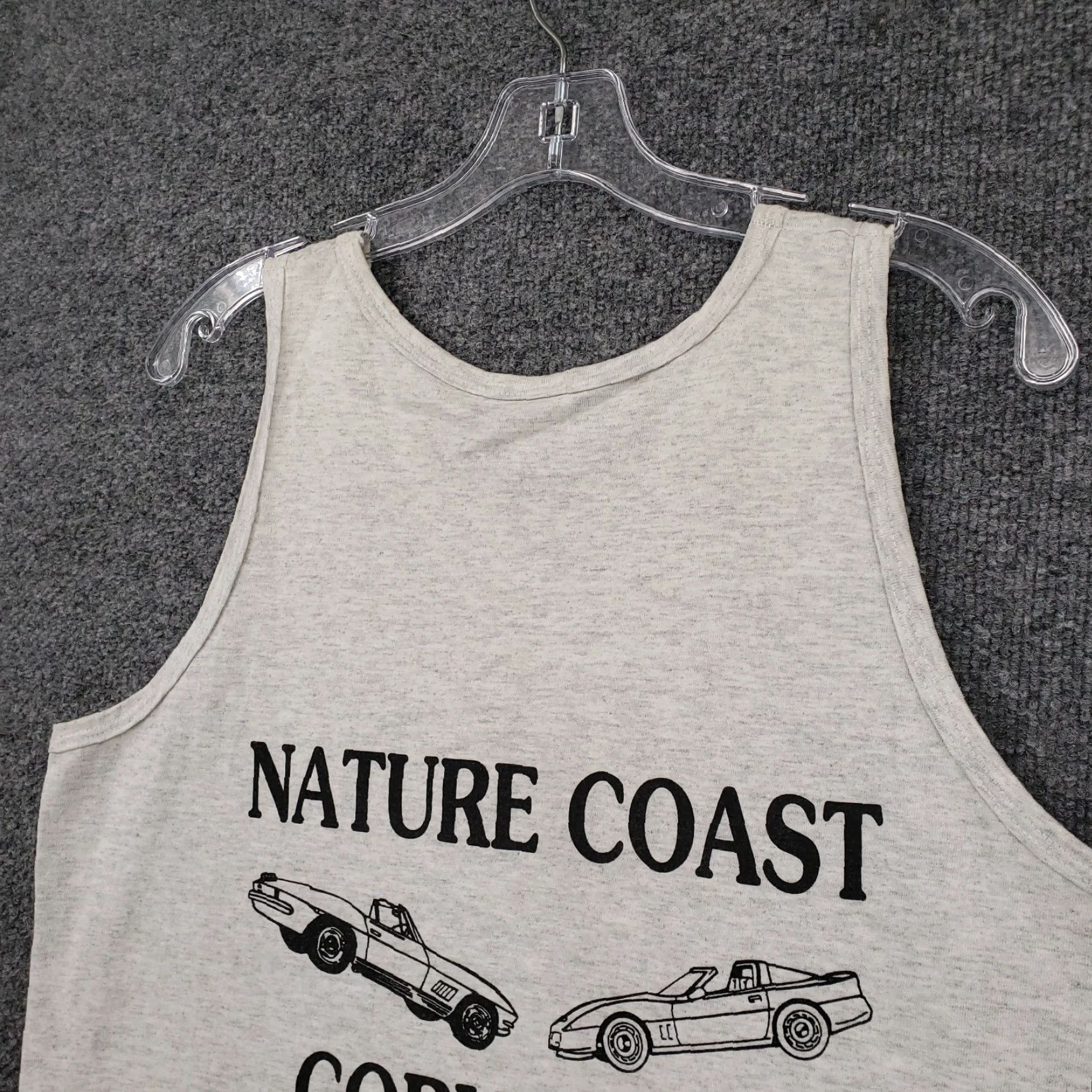 Anvil VINTAGE Corvette Tank Mens L Gray Preshrunk Cotton Sleeveless Nature Coast Size US L / EU 52-54 / 3 - 7 Thumbnail