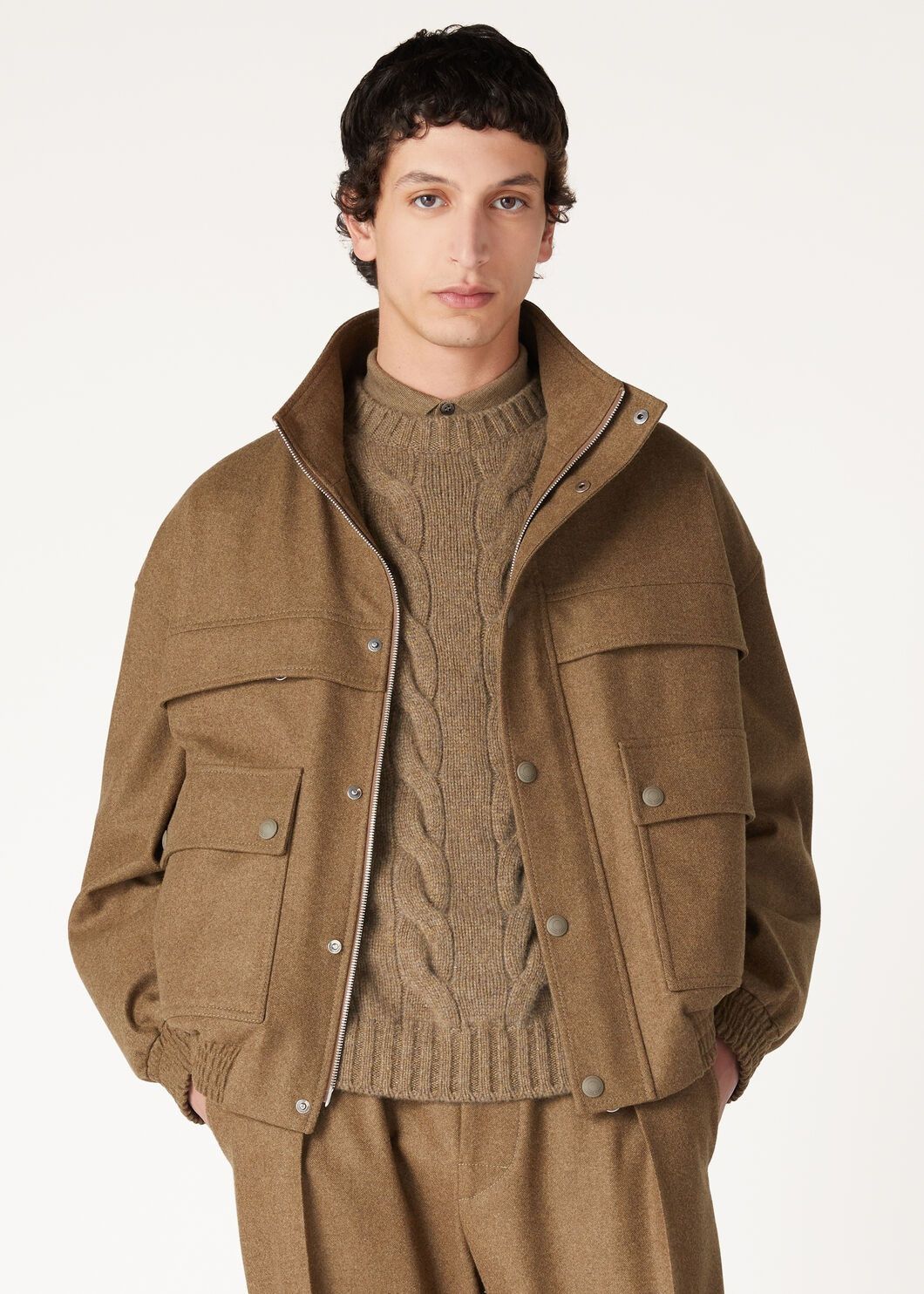 Loro Piana o1w1db10725 FAO3113 Tristar Bomber Jacket in Brown Size US S / EU 44-46 / 1 - 4 Thumbnail