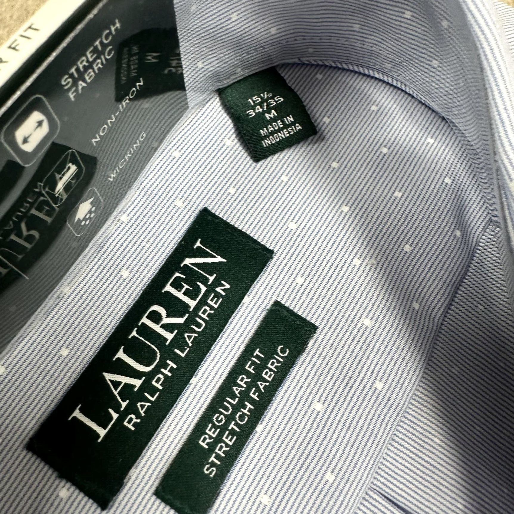 Ralph Lauren Lauren Ralph Lauren Shirt Men Medium 15.5 34-35 Ultraflex Stretch Blue Long Sleeve Collared Dress Shirt Size US L / EU 52-54 / 3 - 4 Thumbnail