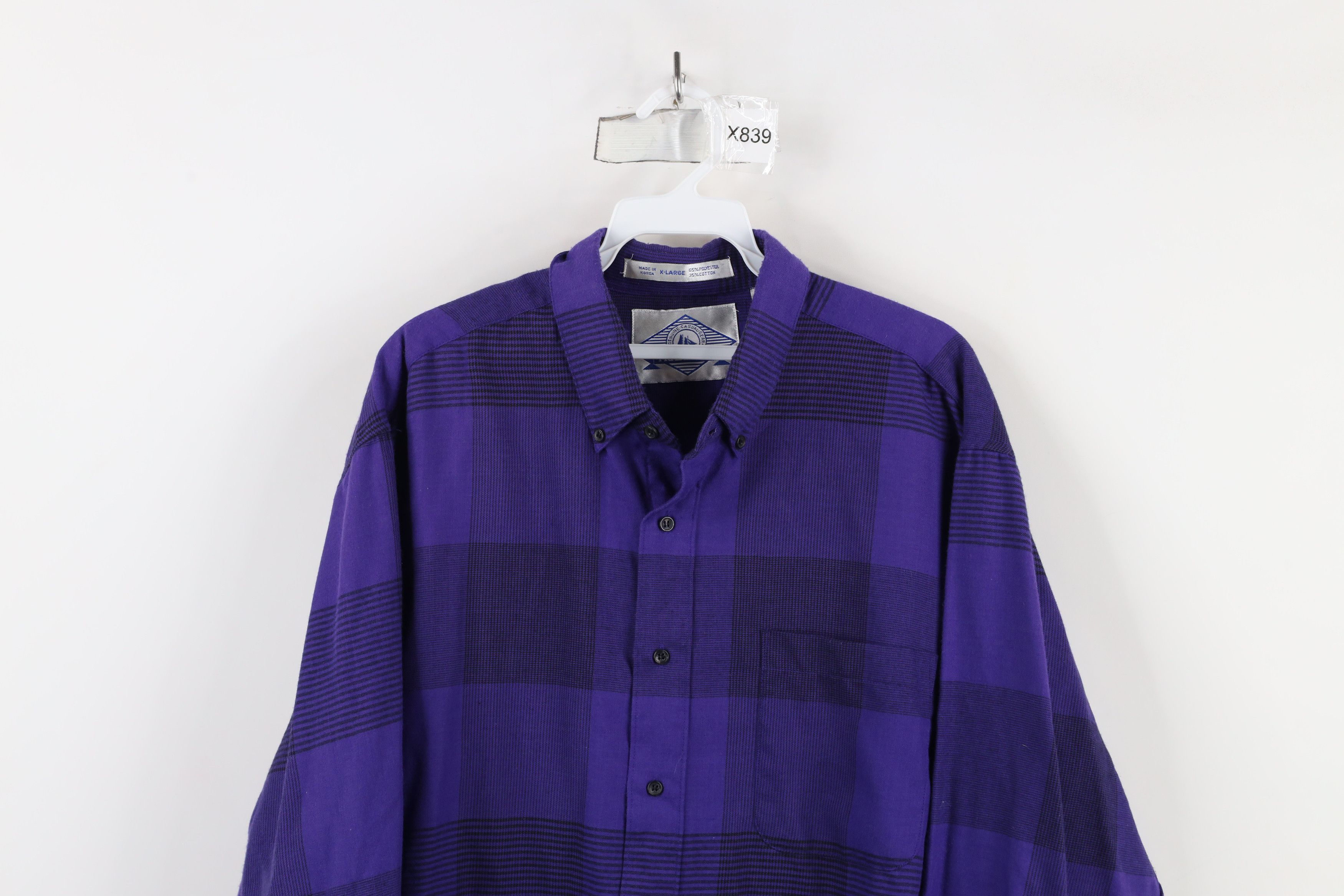 Vintage Vintage 90s Streetwear Flannel Button Down Shirt Purple Size US XL / EU 56 / 4 - 2 Thumbnail
