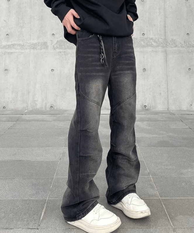 Japanese Brand Vintage Black Pleated Stacked Baggy Jeans Size US 30 / EU 46 - 1 Thumbnail