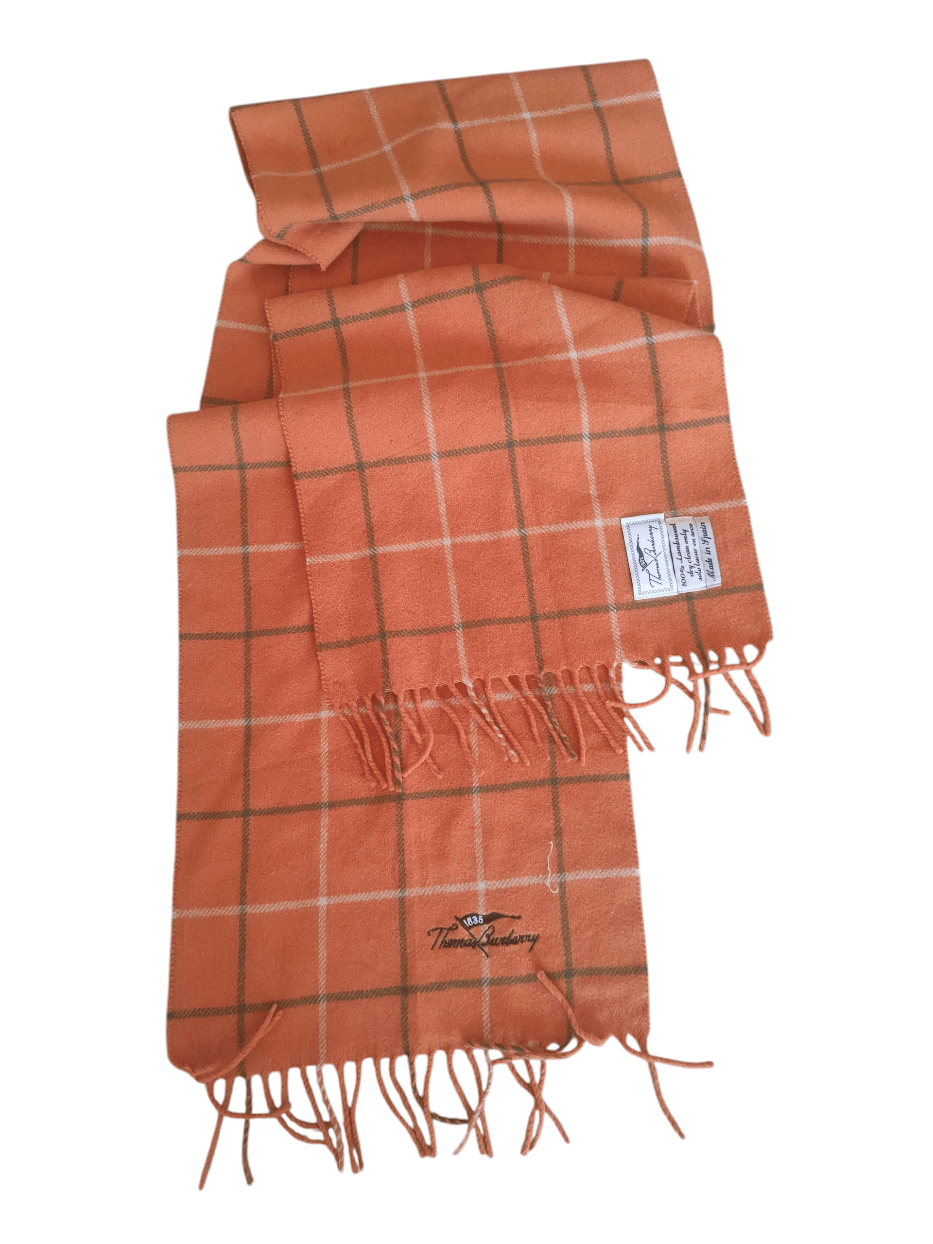 Burberry Thomas Burberry Scarf Luxury Classic LambsWool Made in Spain Size ONE SIZE - 2 Thumbnail