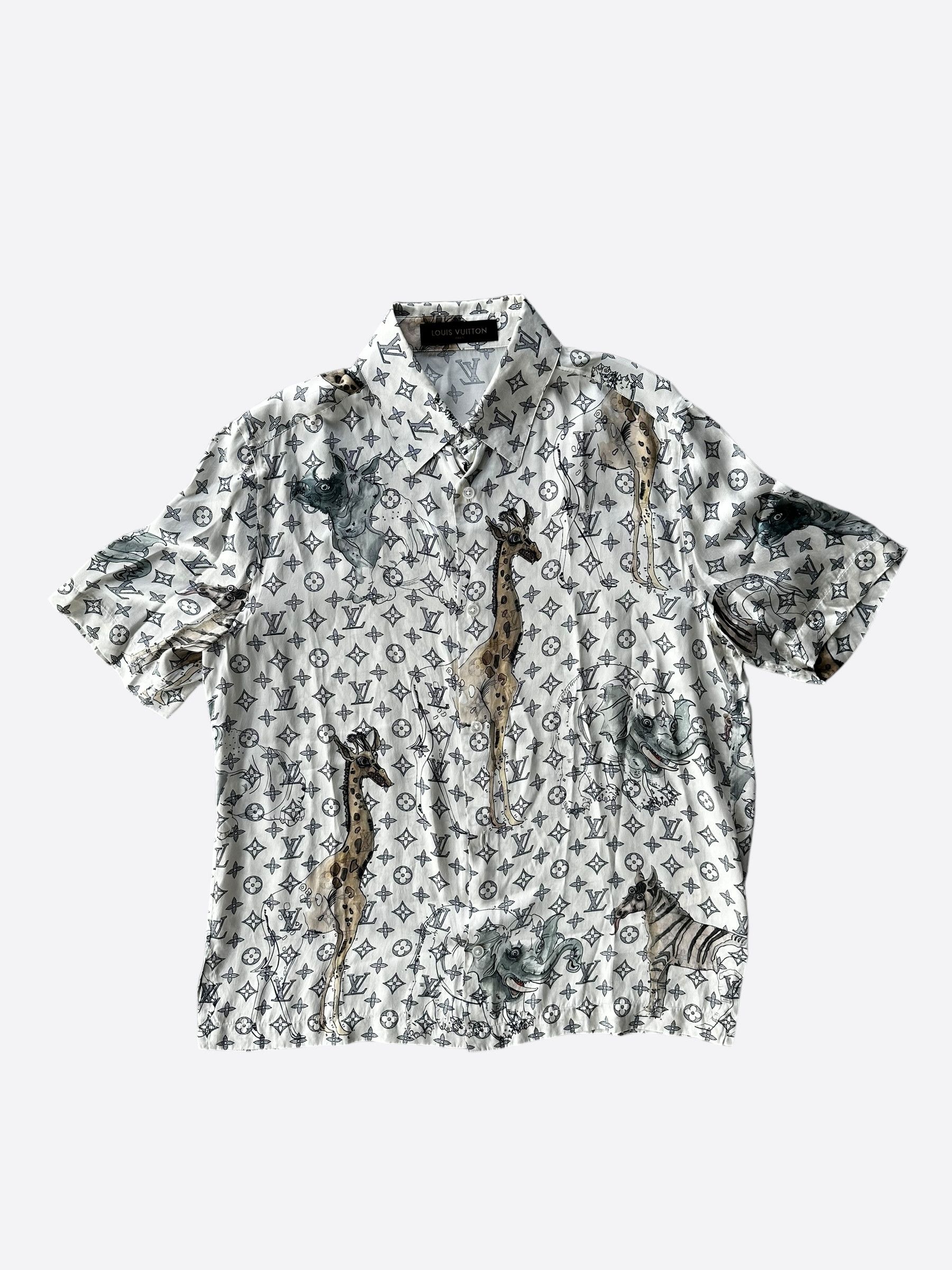 Louis Vuitton Louis Vuitton Chapman Brothers Cream Monogram Silk Shirt Size US XL / EU 56 / 4 - 1 Thumbnail
