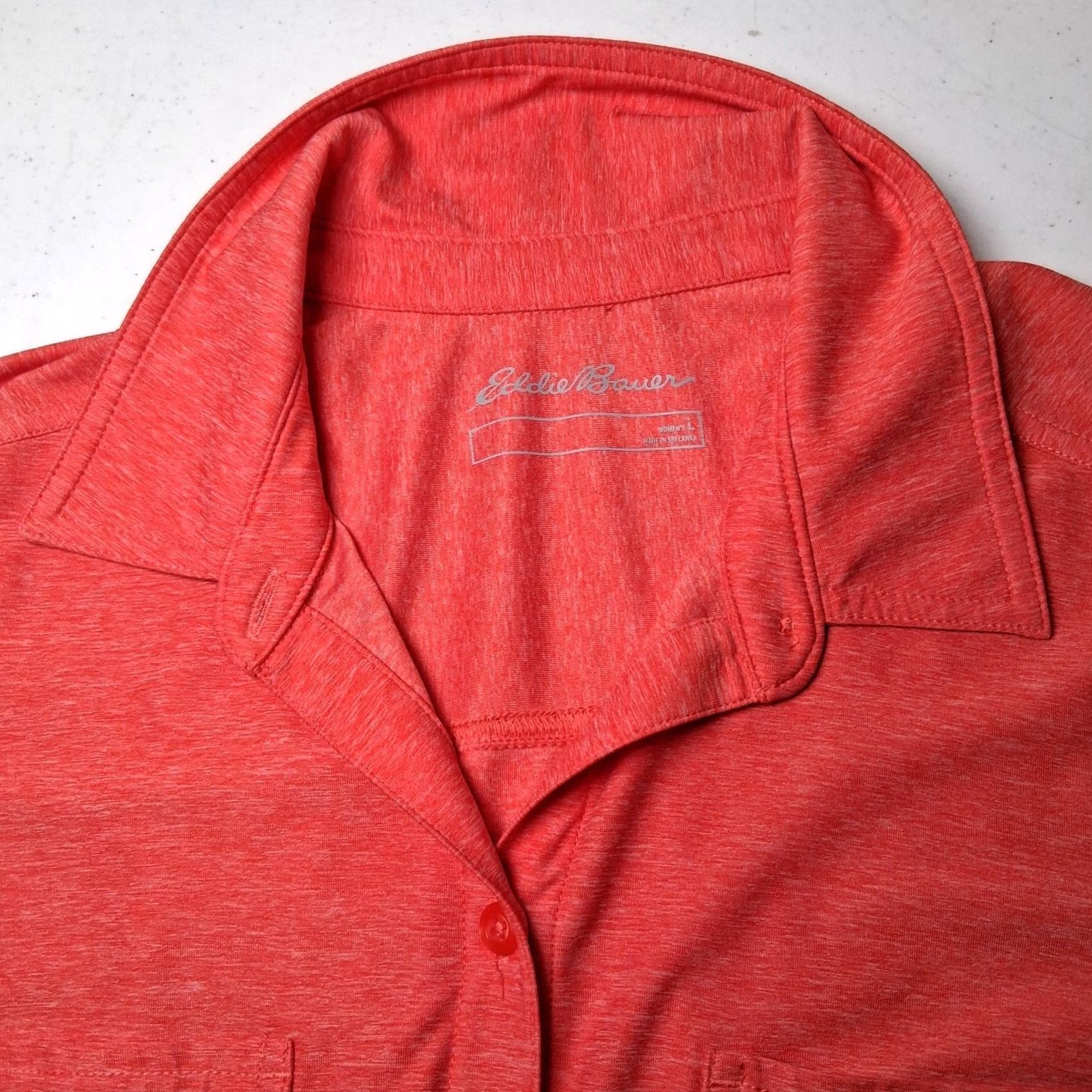 Eddie Bauer Eddie Bauer Shirt L Salmon Long Slv Button Up Collared Hiking Performance READ Size L / US 10 / IT 46 - 7 Thumbnail