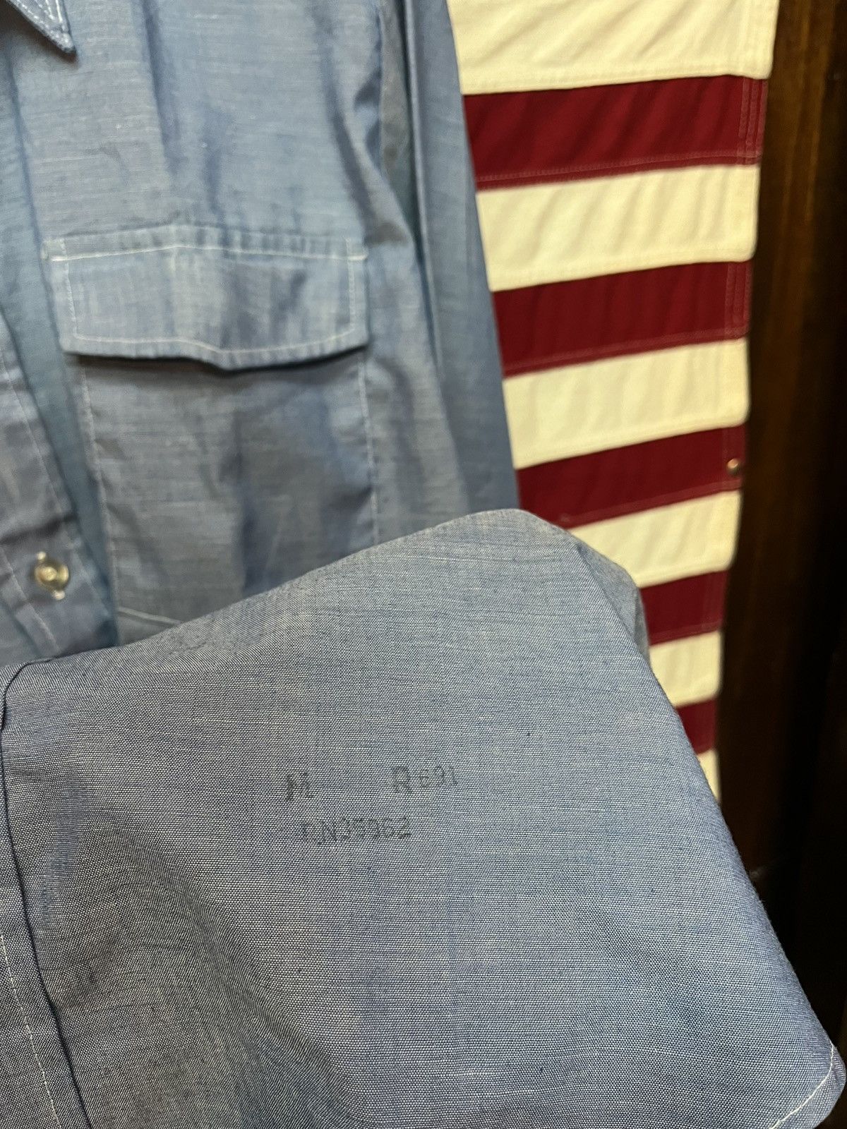 Other Vintage 70s DeHaro Chambray Work Shirt - Company Stencil Size US M / EU 48-50 / 2 - 4 Thumbnail
