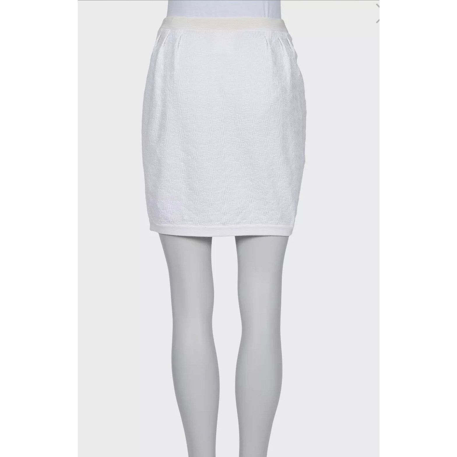 Chanel Chanel White Cotton Slim Skirt Sz.40/L Size 28" / US 6 / IT 42 - 3 Thumbnail
