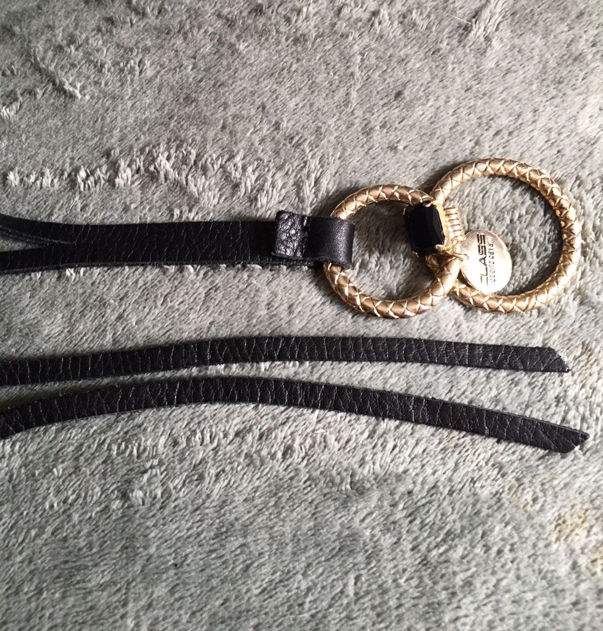 Roberto Cavalli Roberto Cavalli Class Leather Golden Rings Dress Belt Size ONE SIZE - 3 Thumbnail