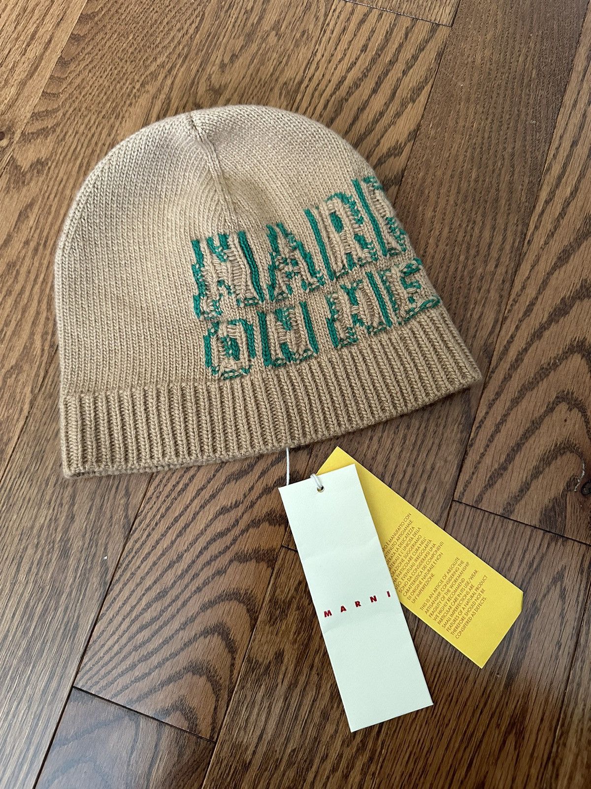 image of Marni On Me Beanie in Beige, Men's