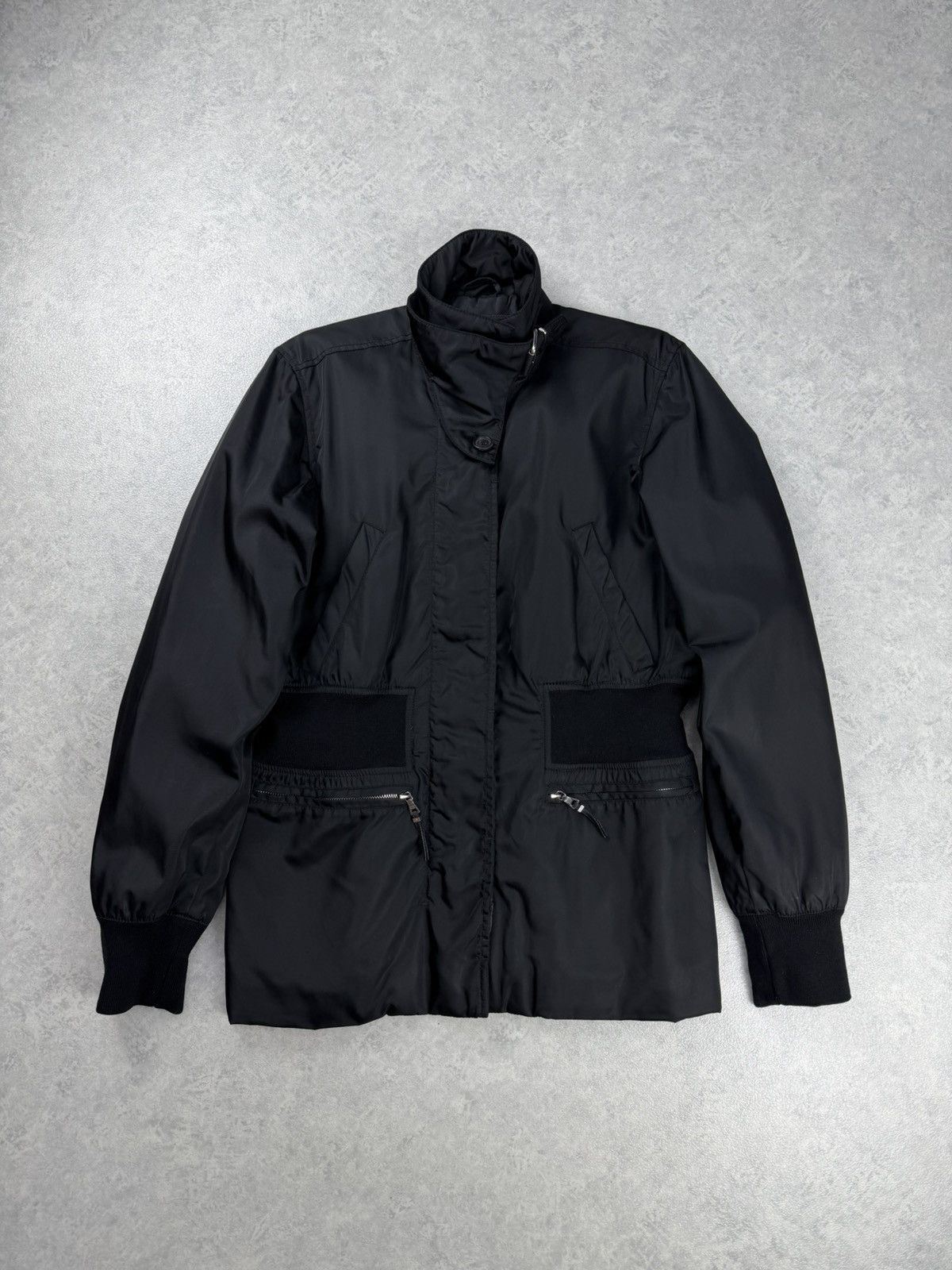 Prada Prada Women Black Nylon Jacket Zip Button Front IT 44 Size M / US 6-8 / IT 42-44 - 2 Thumbnail
