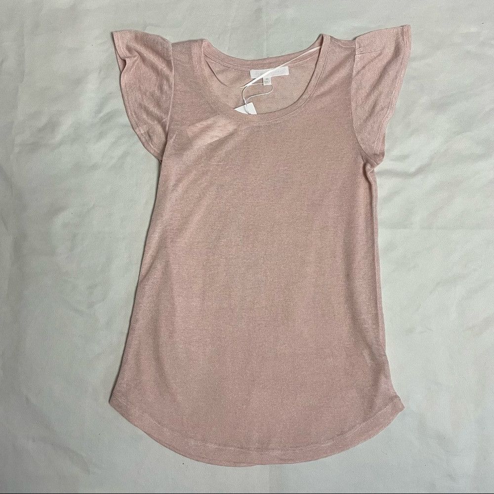 Other NWT New Adyson Parker Pale Pink Rayon Flutter Sleeve Knit T Size XS / US 0-2 / IT 36-38 - 5 Thumbnail