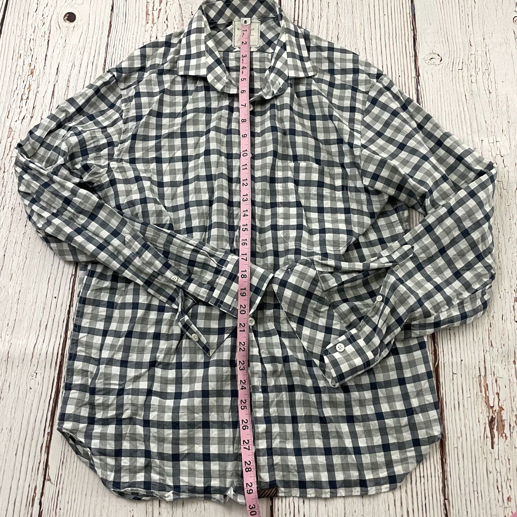Billy Reid Billy Reid Long Sleeve Plaid Button-Up Shirt Men's L Blue Gray Size US L / EU 52-54 / 3 - 3 Thumbnail
