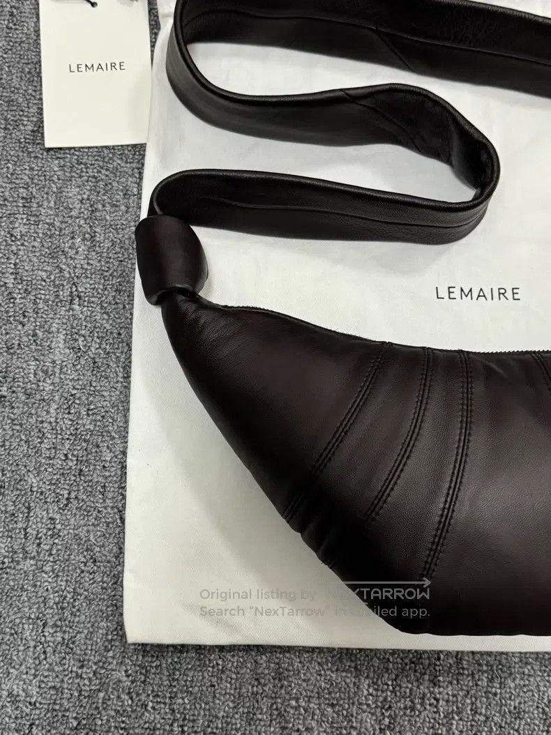 Lemaire LEMAIRE Dark chocolate brown sheepskin horn bag Size ONE SIZE - 2 Thumbnail