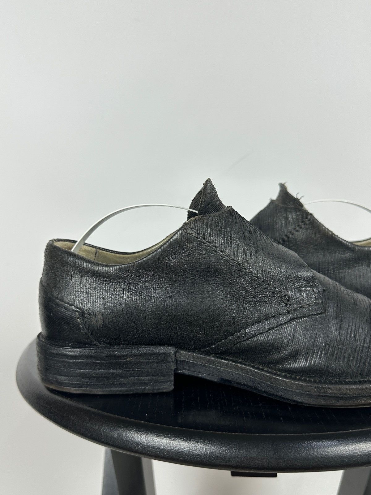 A.S.98 A.S.98 Black Distressed Leather Monk Strap Shoes Size US 6 / IT 36 - 16 Thumbnail