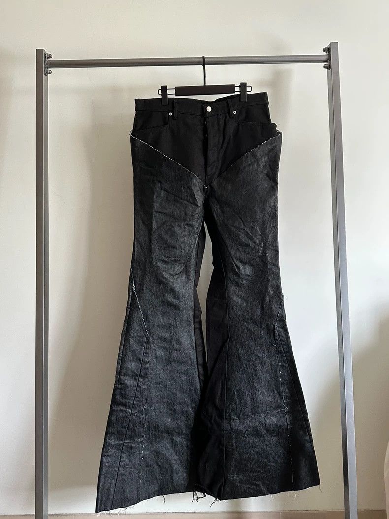 Rick Owens Rick Owens Patchwork Wax High Rise Flared Jeans Size US 36 / EU 52 - 1 Thumbnail