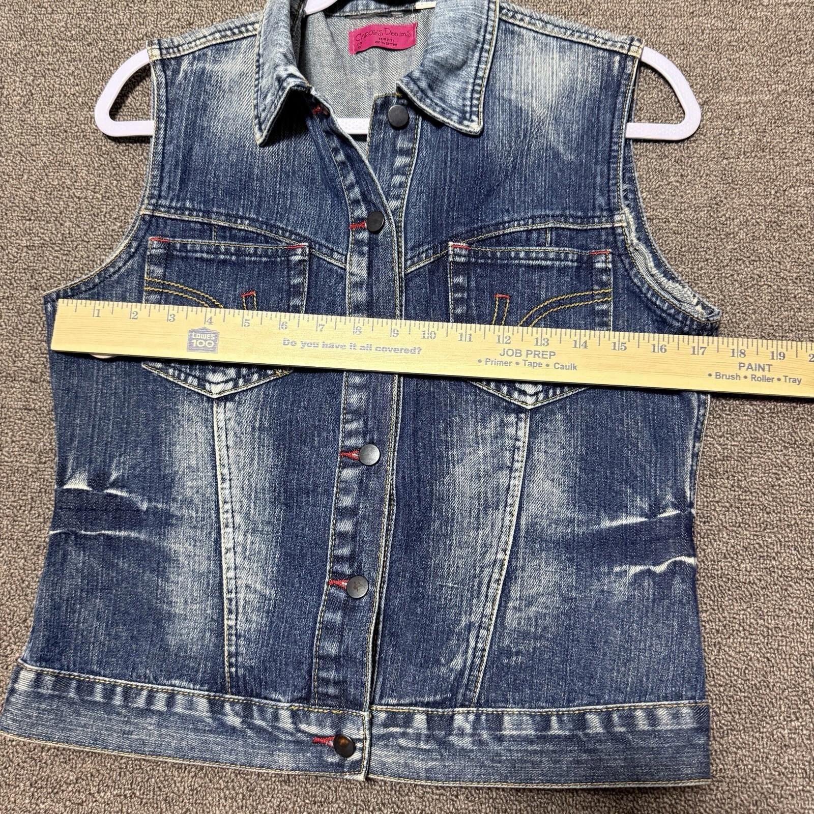 Other Vintage Carol's Denim 80s Acid Wash Sleeveless Biker Vest Size S / US 4 / IT 40 - 5 Thumbnail