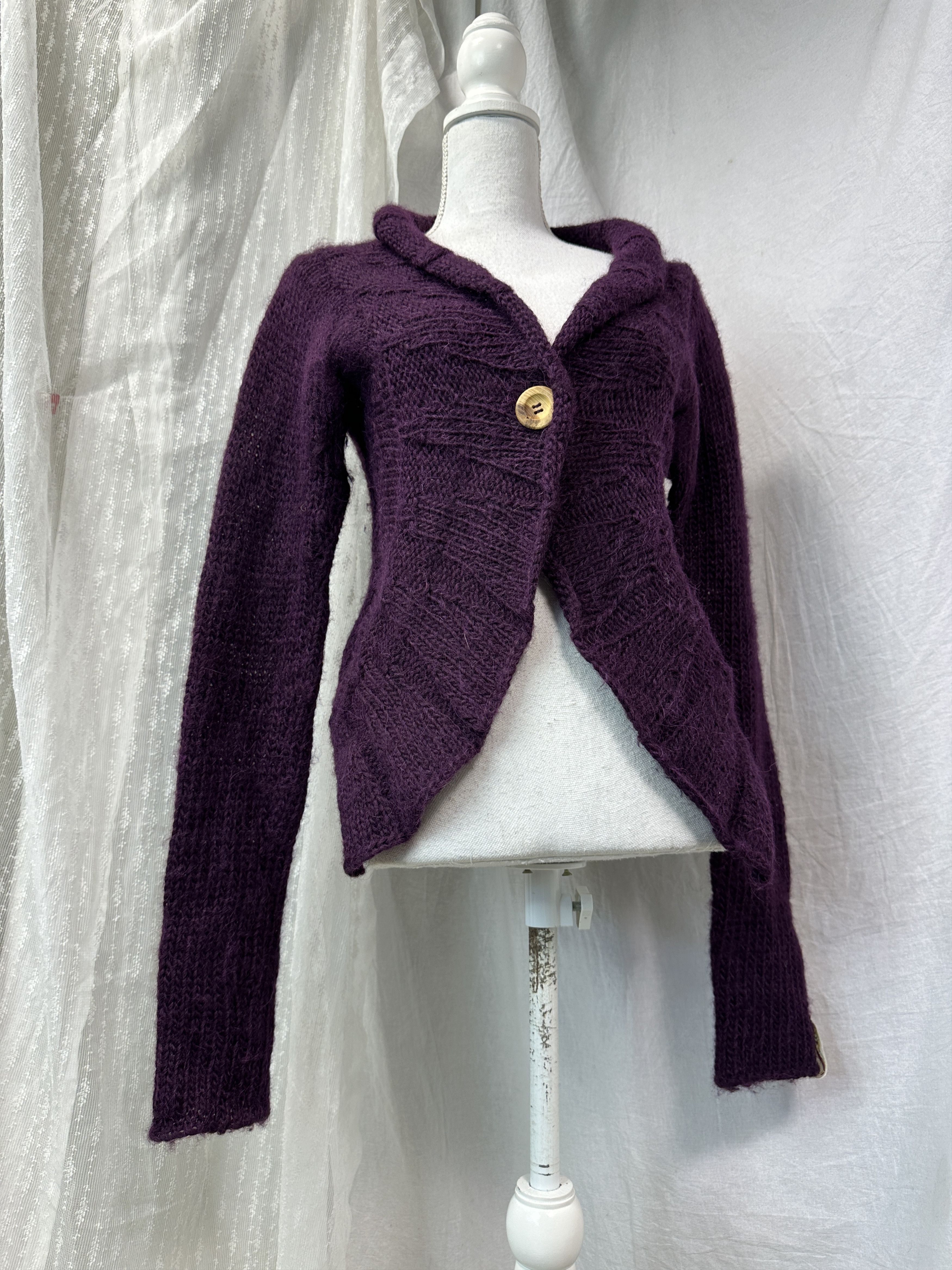 Vintage Vintage Alpaca Wool Mohair Plum Purple Diesel Cardigan Y2K Size L / US 10 / IT 46 - 1 Thumbnail