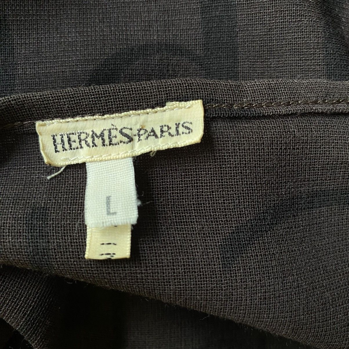 Hermes HERMES PARIS Dark Brown Printed Font Cardigan Size L / US 10 / IT 46 - 17 Thumbnail