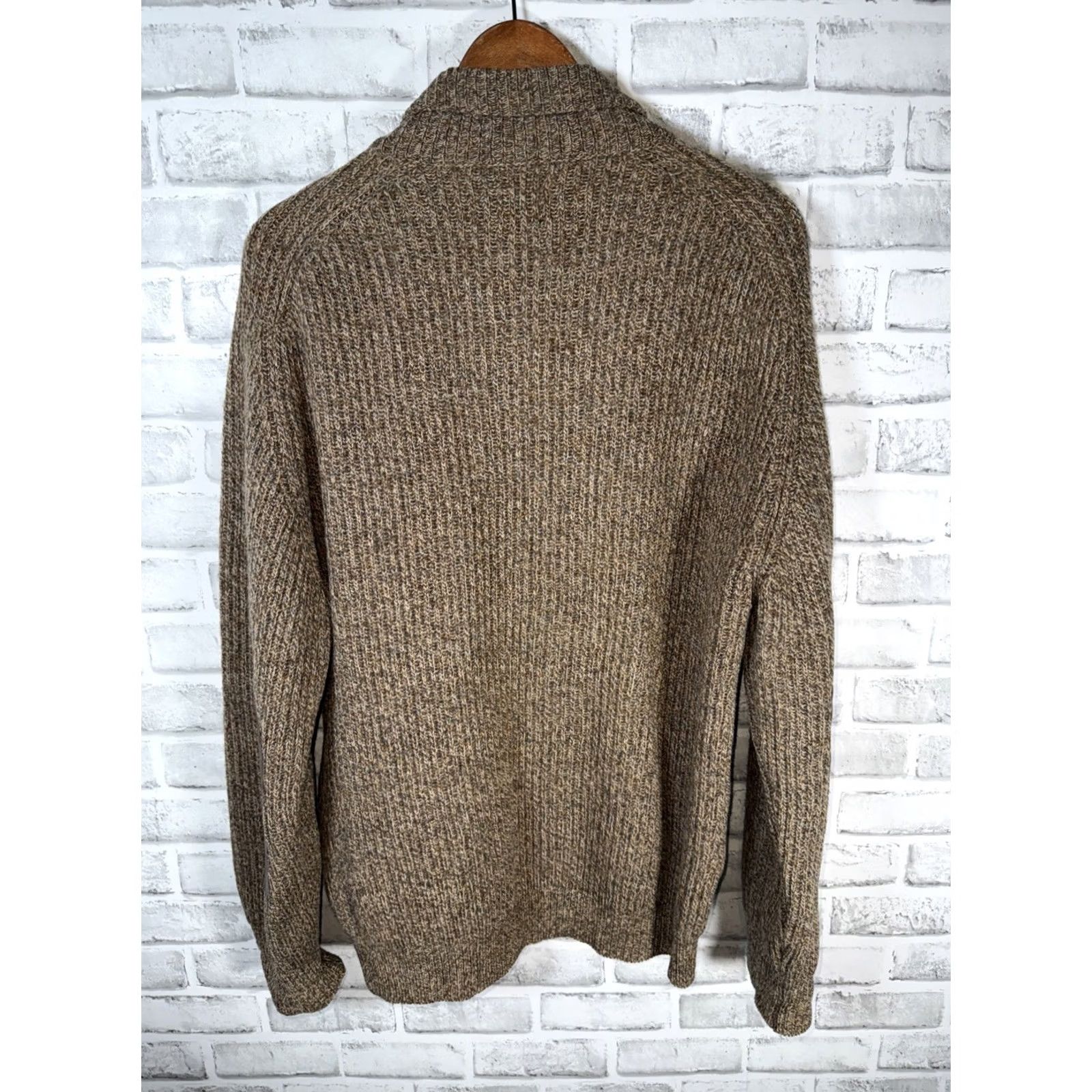 Vintage Lochaven Of Scotland Cardigan Sweater Brown 100% Wool Zip Up Suede Detail Men M Size US M / EU 48-50 / 2 - 7 Thumbnail