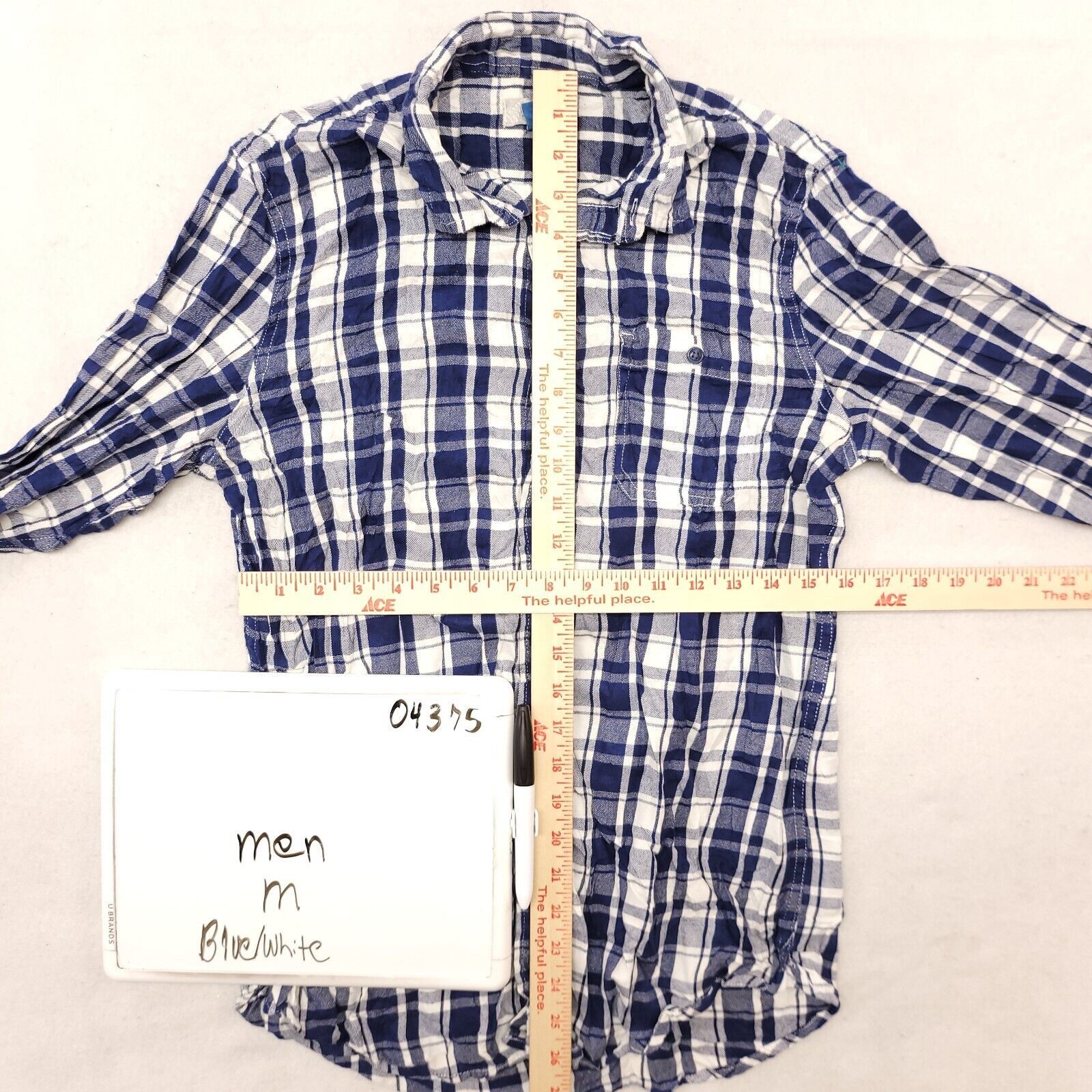 14th & Union 14th & Union Madras Flannel Shirt Mens Size Medium M Blue Size US M / EU 48-50 / 2 - 6 Thumbnail