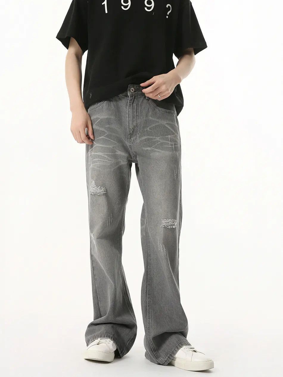 Japanese Brand Retro loose wide leg slightly flared jeans Size US 32 / EU 48 - 4 Thumbnail