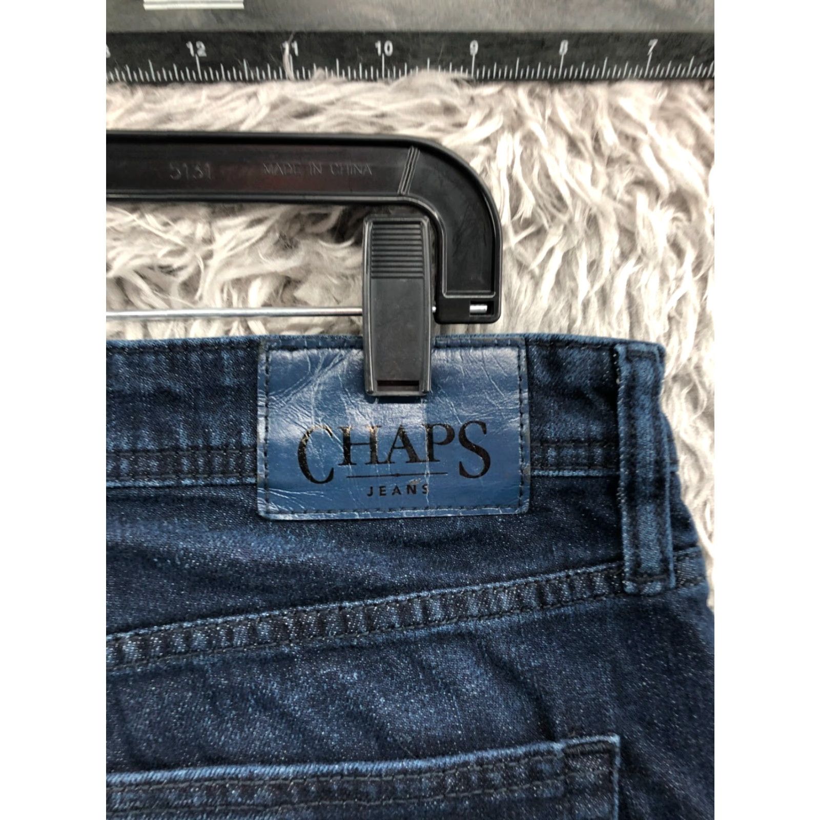 Chaps Chaps Slim Straight Jeans Size 32x30 Mens Mid Rise Dark Wash Blue Shirt? Size US 32 / EU 48 - 6 Thumbnail