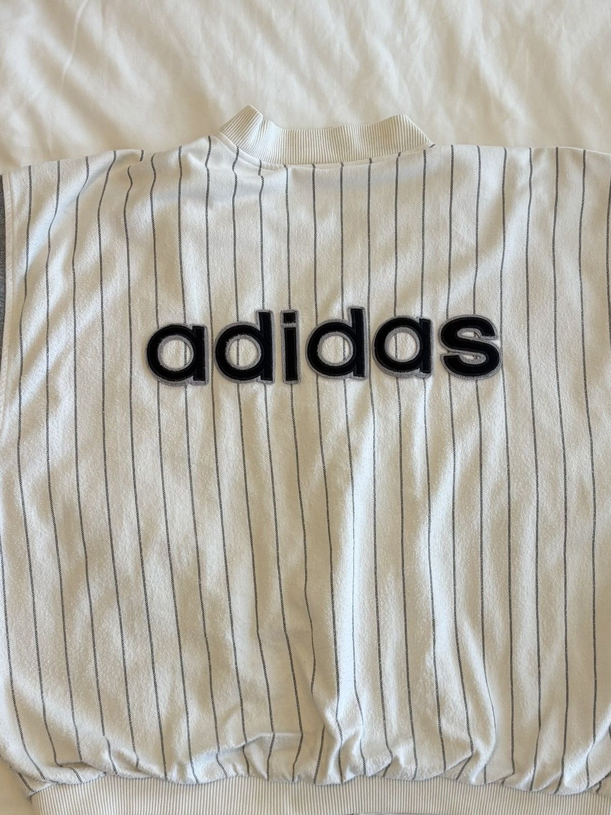 Adidas × Vintage Vintage Adidas Pinstripe Jacket 80’s/90’s Vintage Size US L / EU 52-54 / 3 - 7 Thumbnail