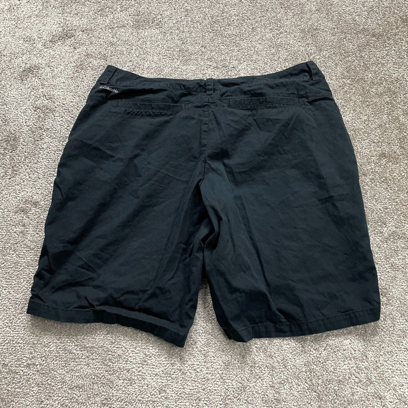 Vintage Columbia Chino Shorts Women's 14 Navy Blue Cotton Mid Rise Casual Activewear Size 36" / US 14 / IT 50 - 2 Thumbnail
