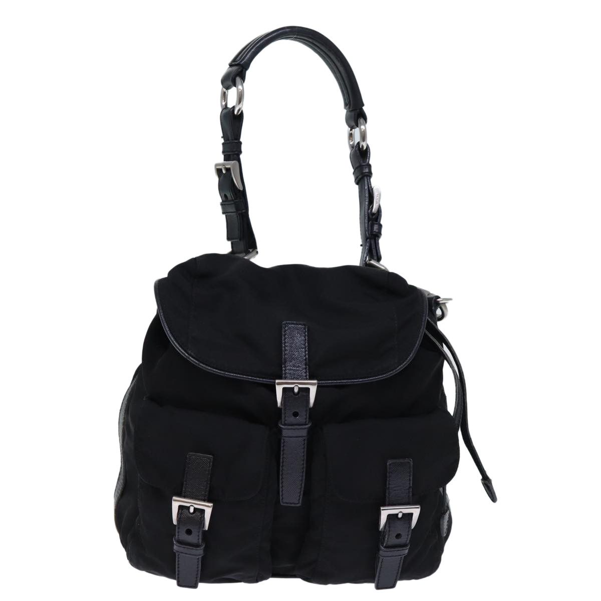 Prada Tessuto Black Synthetic Shoulder Bag (Pre-Owned) Size ONE SIZE - 1 Thumbnail