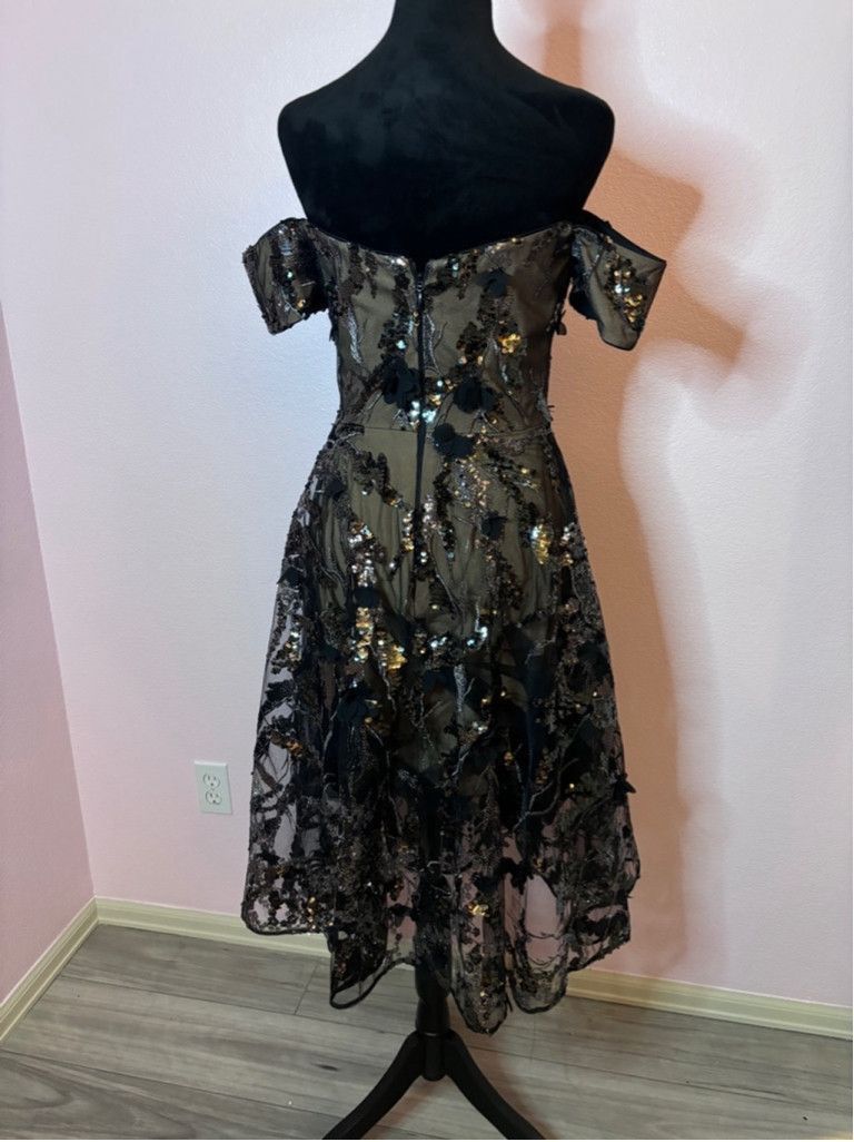 Dress the Population Dress the Population Black Silver Cocktail Dress Size S Size S / US 4 / IT 40 - 6 Thumbnail