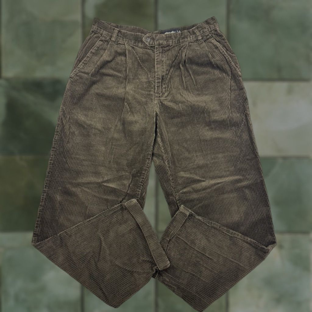 Eddie Bauer VINTAGE Eddie Bauer Pants Regular 34x32 Brown Corduroy Hipster Chino Casual Mens 90s Size US 34 / EU 50 - 1 Thumbnail