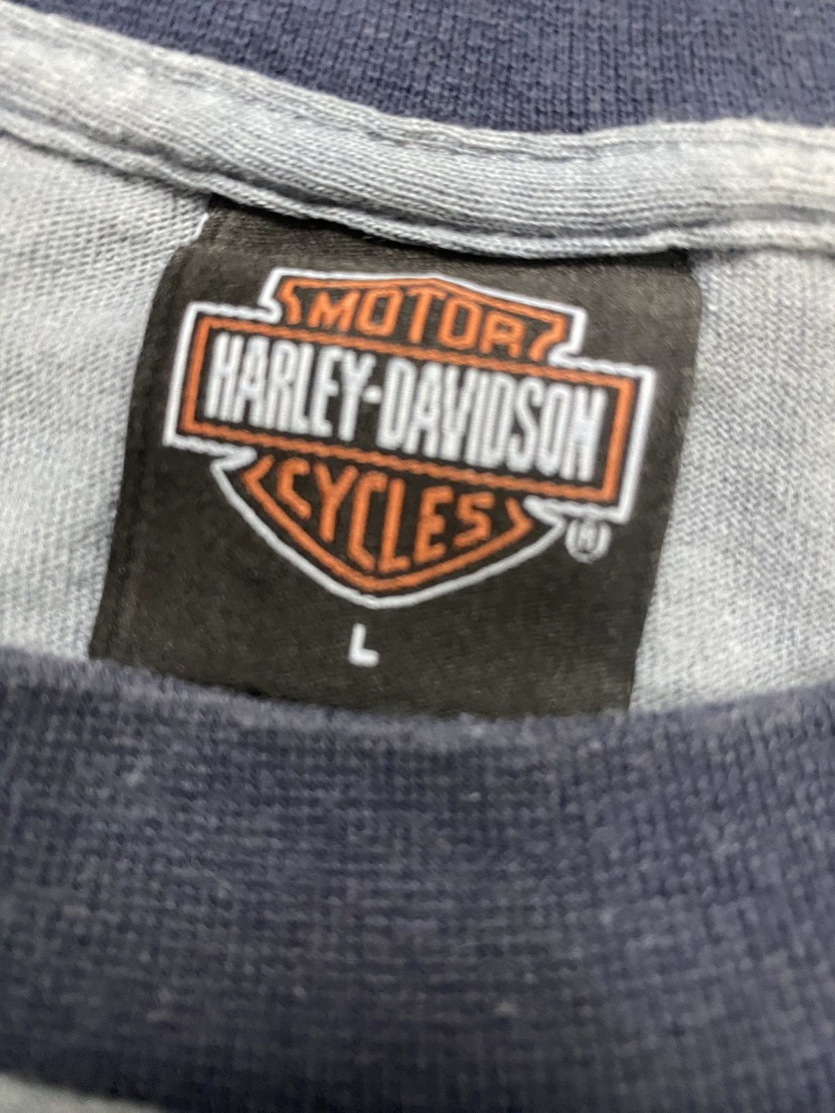 Harley Davidson Harley Davidson Vintage Y2K distressed ringer tee Size US L / EU 52-54 / 3 - 11 Thumbnail