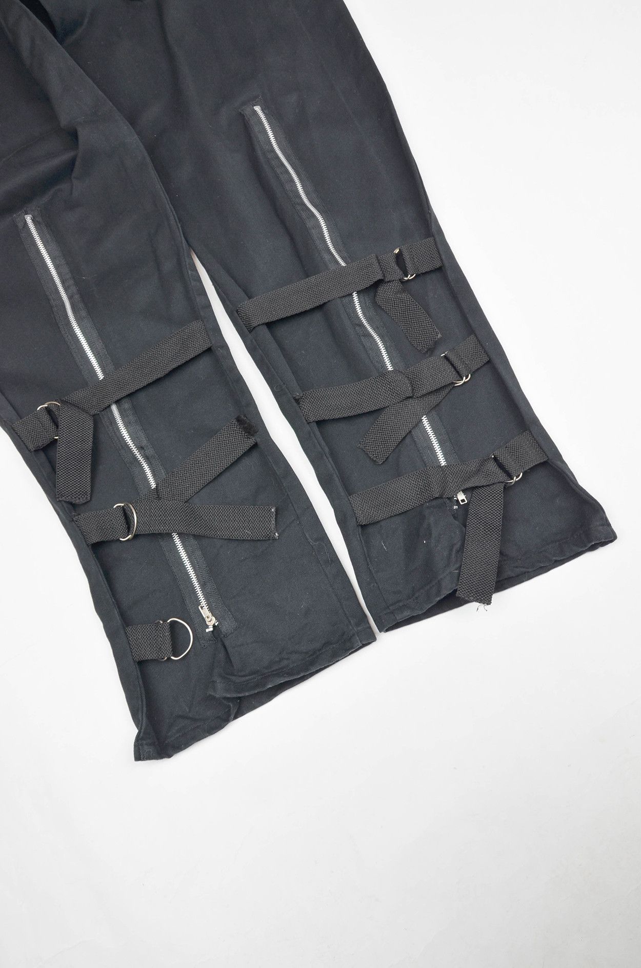Vintage Bares Black Tech Strap Cargo Pants with Zippers L Size US 33 - 9 Thumbnail