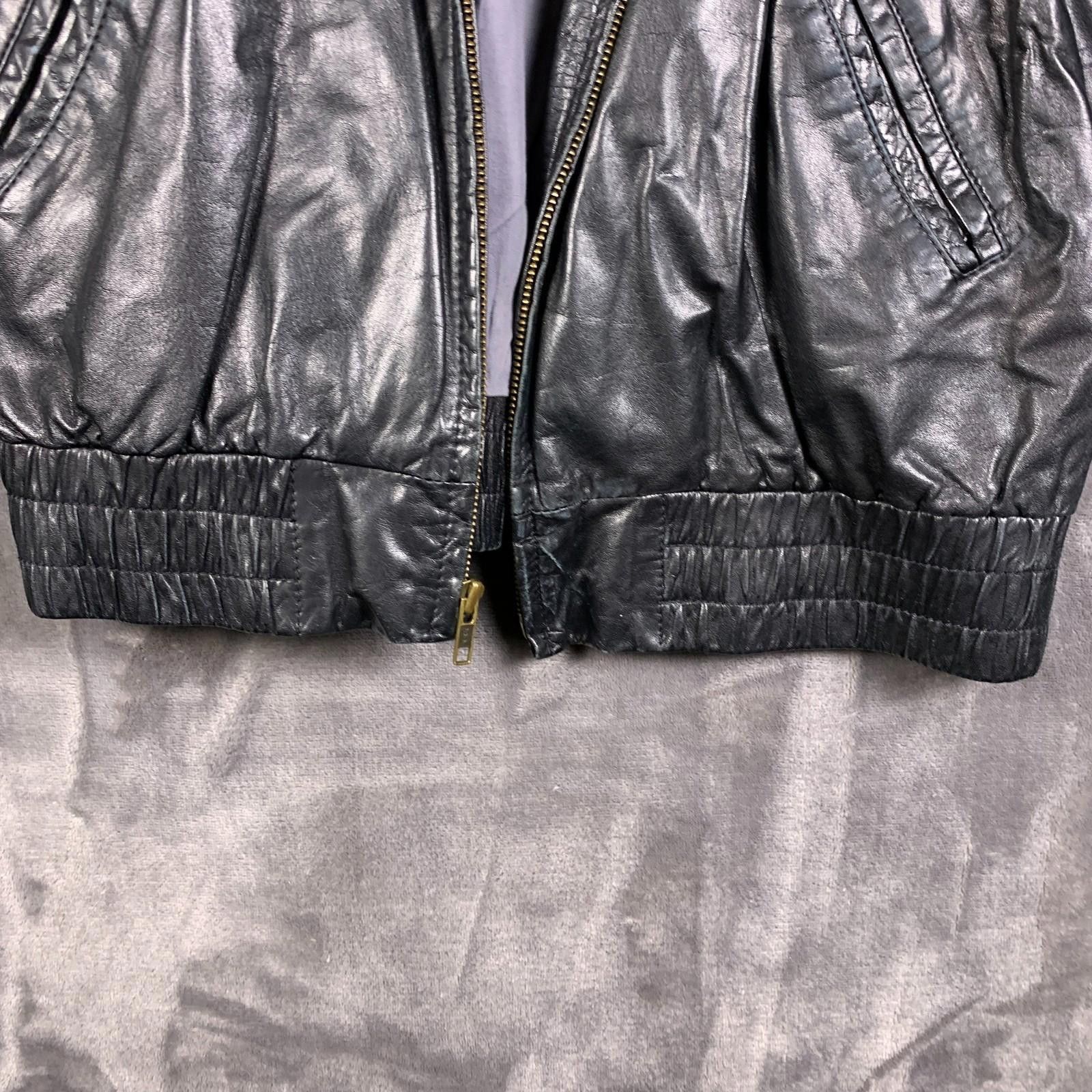 Saks Fifth Avenue Vintage Mens Saks Fifth Ave Black Leather Jacket Sz. 40 (303 Size US M / EU 48-50 / 2 - 6 Thumbnail