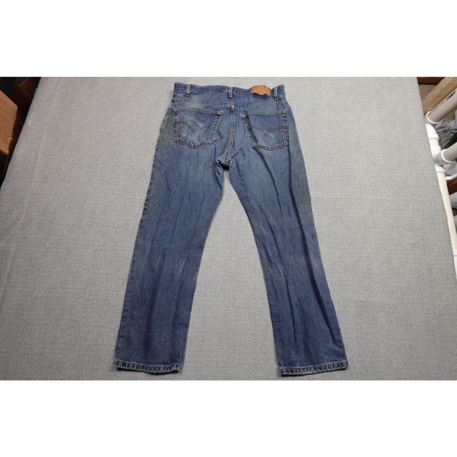 Levi's VINTAGE Levi's 505 Jeans Mens 36x30 Blue Regular Straight Relaxed Dark Grunge Denim 5-Pocket Levi's 505 Model 505 90s Mens Size US 36 / EU 52 - 4 Thumbnail