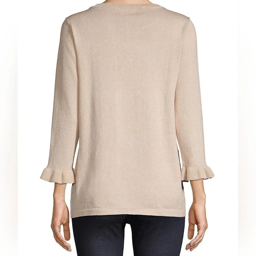 Karl Lagerfeld Karl Lagerfeld Ruffle Sleeve Metallic Sweater Size S / US 4 / IT 40 - 5 Thumbnail