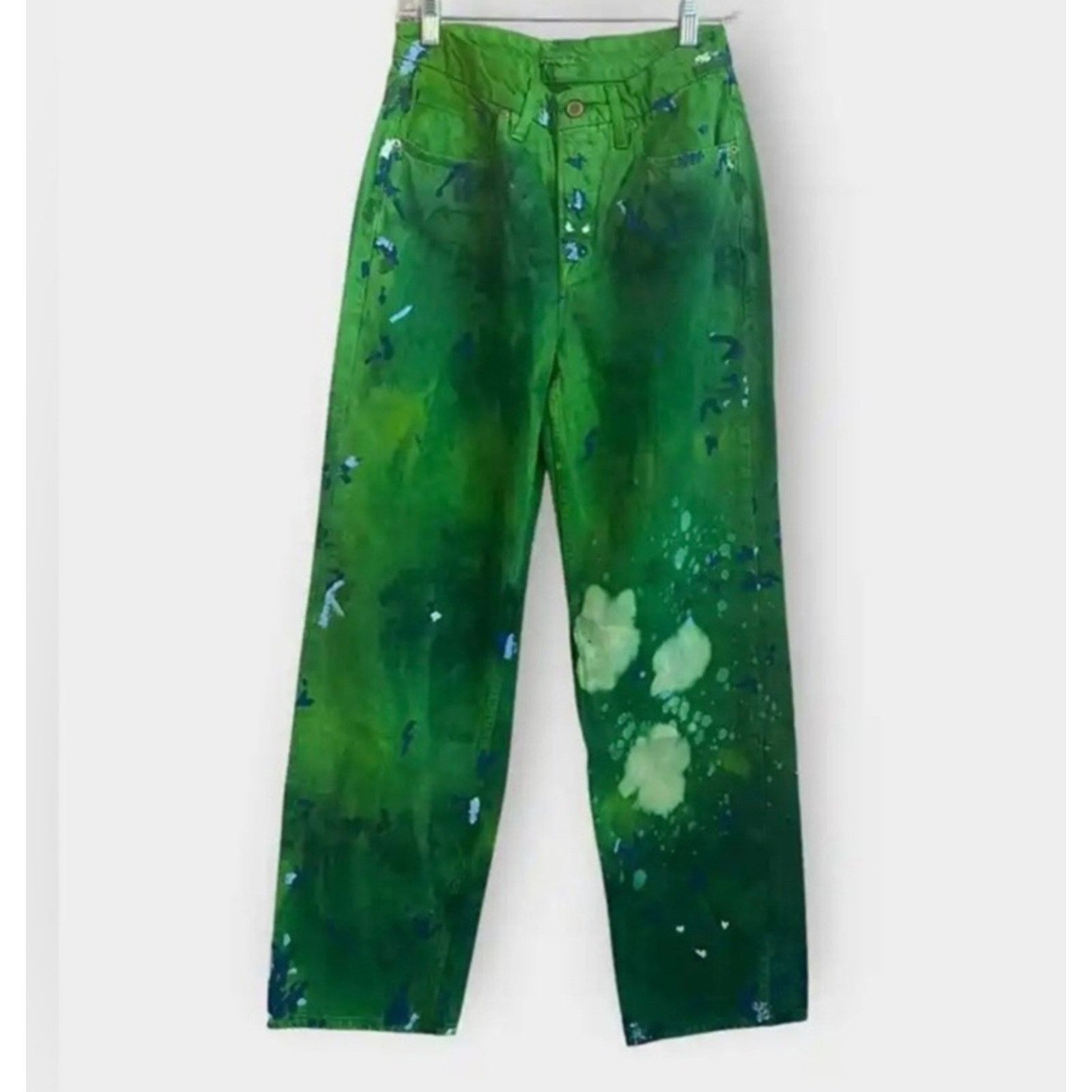 Good American Good American 'Good '90s' Summer Green Tie Dye Jeans 4/27 Size 27" / US 4 / IT 40 - 5 Thumbnail