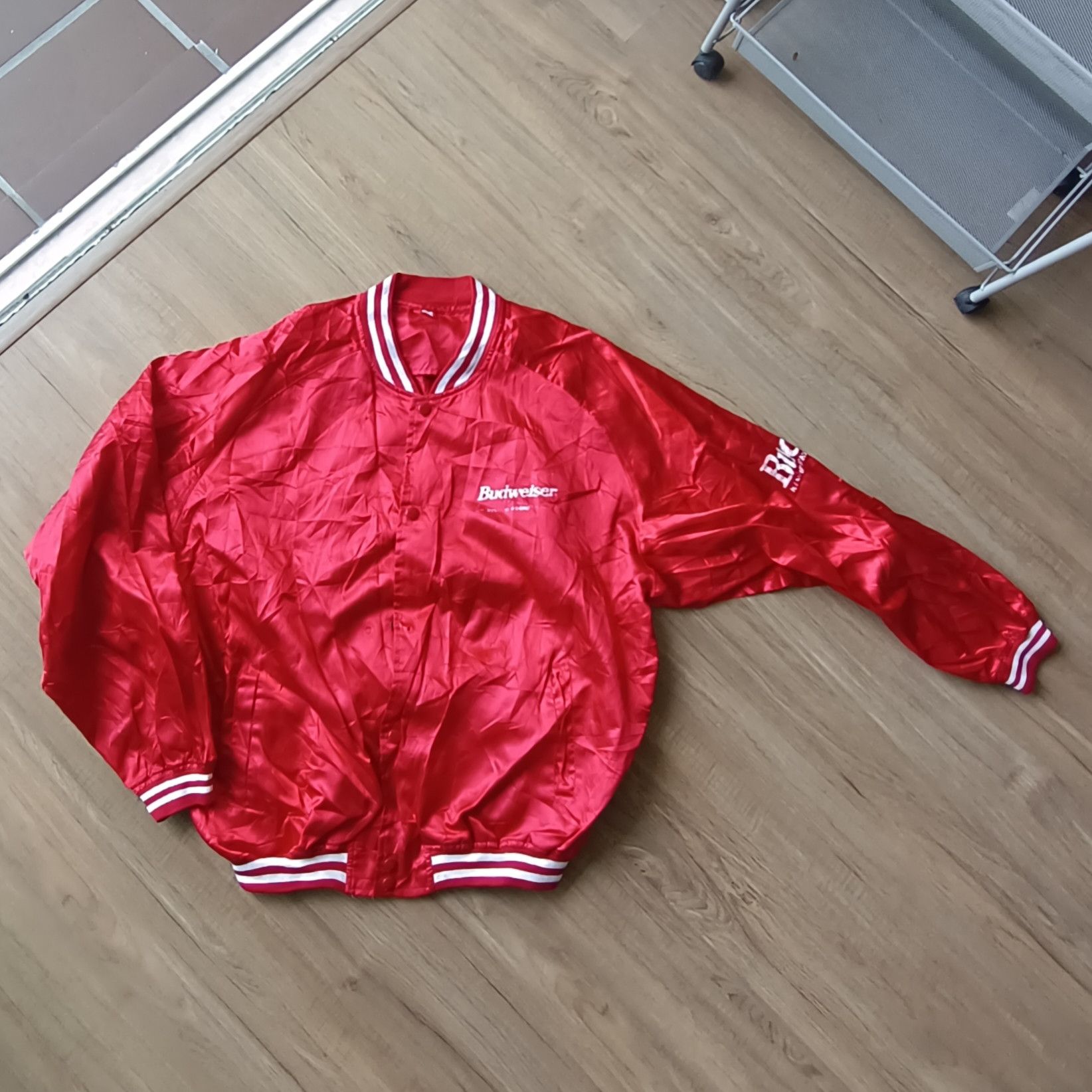 Budweiser × Vintage Vintage 90s Budweiser Spell Out Varsity Light Jacket Size US L / EU 52-54 / 3 - 1 Thumbnail